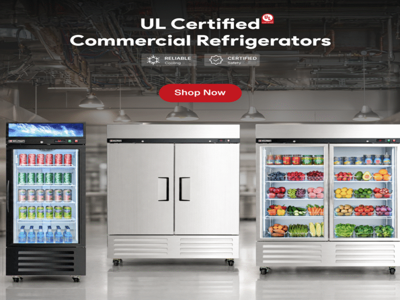 commercial glass-door display refrigerators